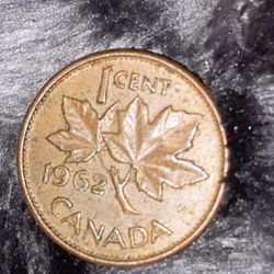 1962 Canadian Penny Coin 