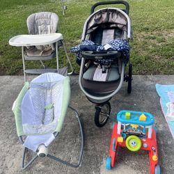 Stroller, High Chair, Rocker, walker