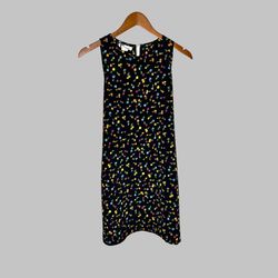 Vintage Office Hours Women’s Sleeveless Floral Dress Black Yellow Size Large