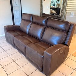 Genuine leather electric recliner