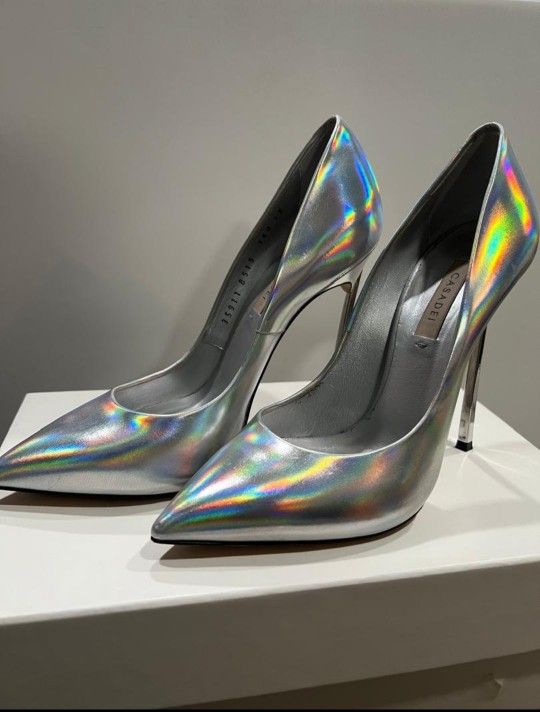 Casadei Holographic Silver Stiletto Heels (USED)
