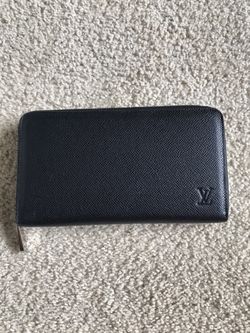 Louis Vuitton Zippy Plain Black leather Long Wallet Double Zipper LV