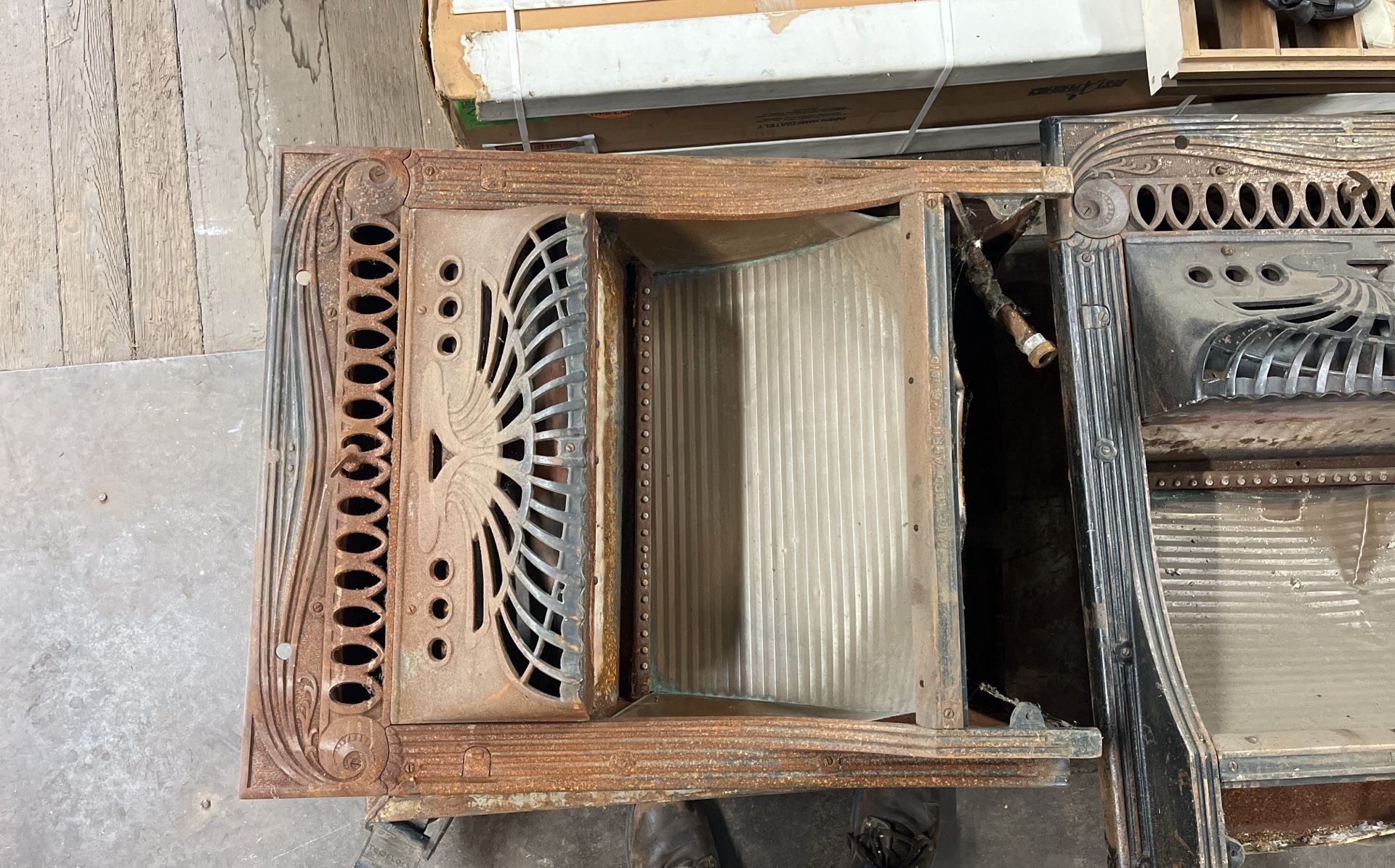 Antique Gas Steel Fireplace 