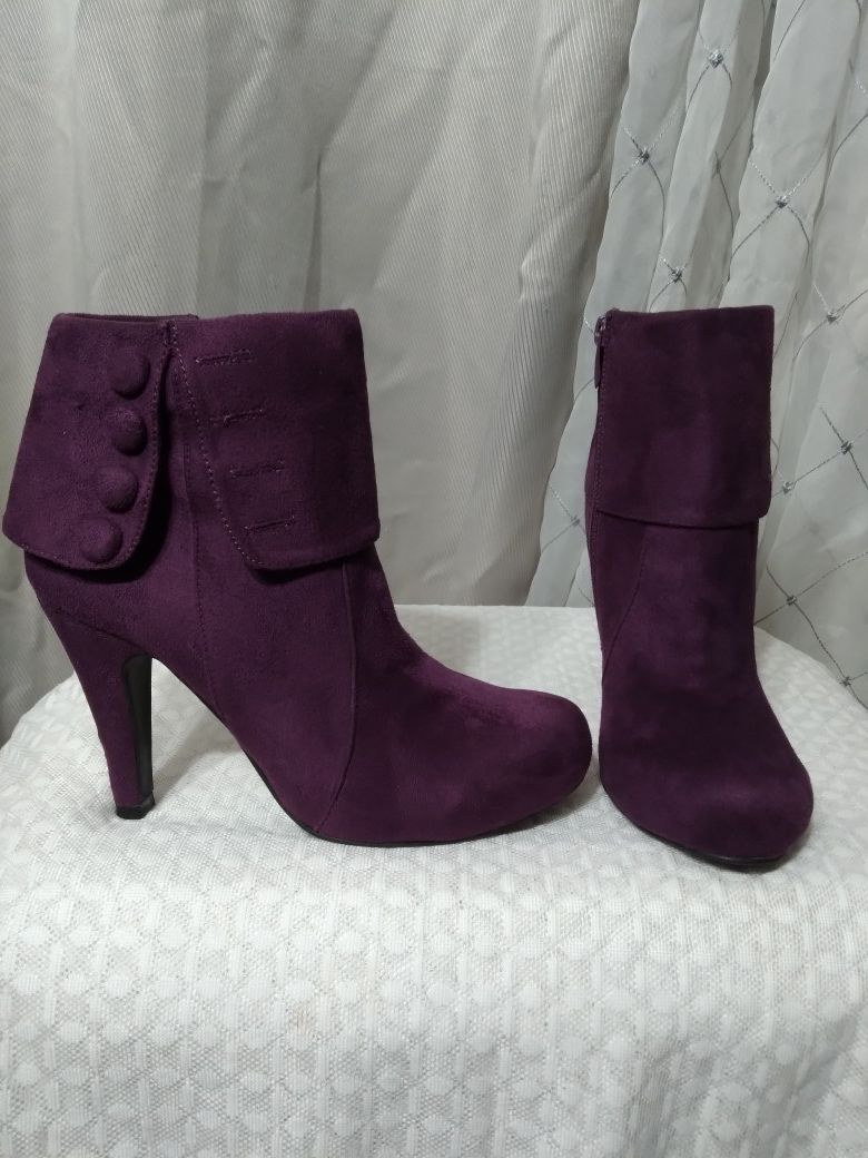 Purple Suede Boots 6