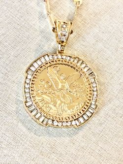 Men’s laminated Gold Ark Angel Necklace