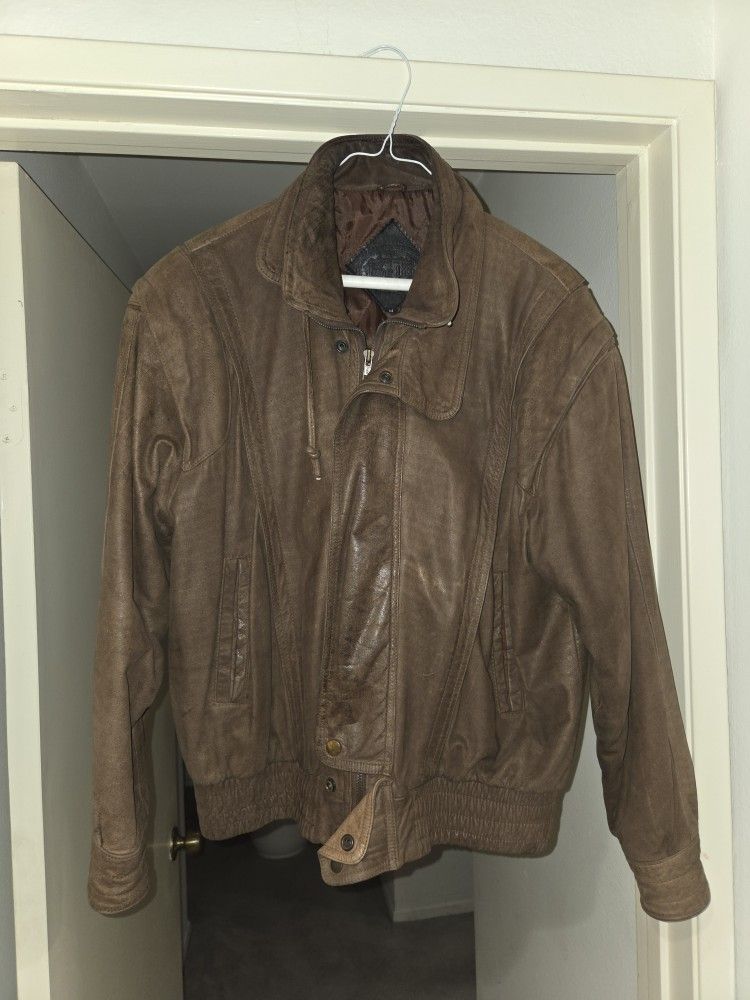 Vintage Leather Jacket (Men's Medium)