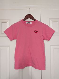 Play Comme des Garçons Bright Red Heart T-Shirt Pink Women's XSmall