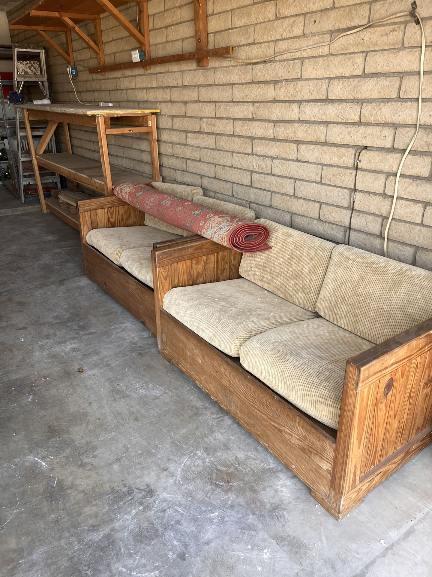Solid Wooden Twin Loveseats