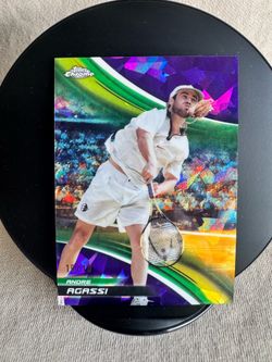 2025-26 Topps Chrome Andre Agassi Purple Sapphire Refractor #244 - #10/10