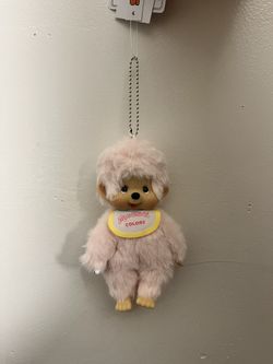 Monchhichi Colors Mascot Plush Keychain Pastel Pink