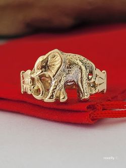 14k Two-Tones Gold Elephant-Shaped Vintage Ring Size 6.75 Solid Gold/ Anillo de Oro Vintage en Forma de Elefante! 👌🎁Post Tags: Anillo de Oro