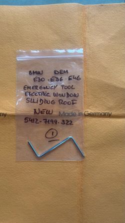 Bmw E30 E28 E36 Electric Window & Sunroof Emergency Tool New Original $22 ‘ Don’t Ask If Still Available’