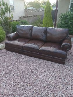Brown leather couch