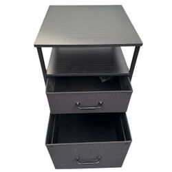 2 drawer & shelf Canvas & metal standard or legal filing cabinet. Measurement:  16 deep x 15 1/2 W x 28H. 