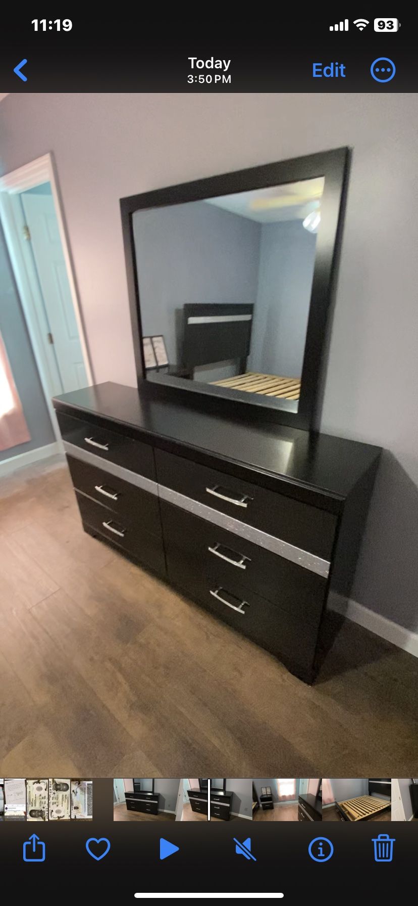 Black And Sparkly Silver Bedroom Suite, Brand Selected By Ashley