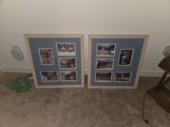 2 30x30 Picture Frames Wood Glass Like New 