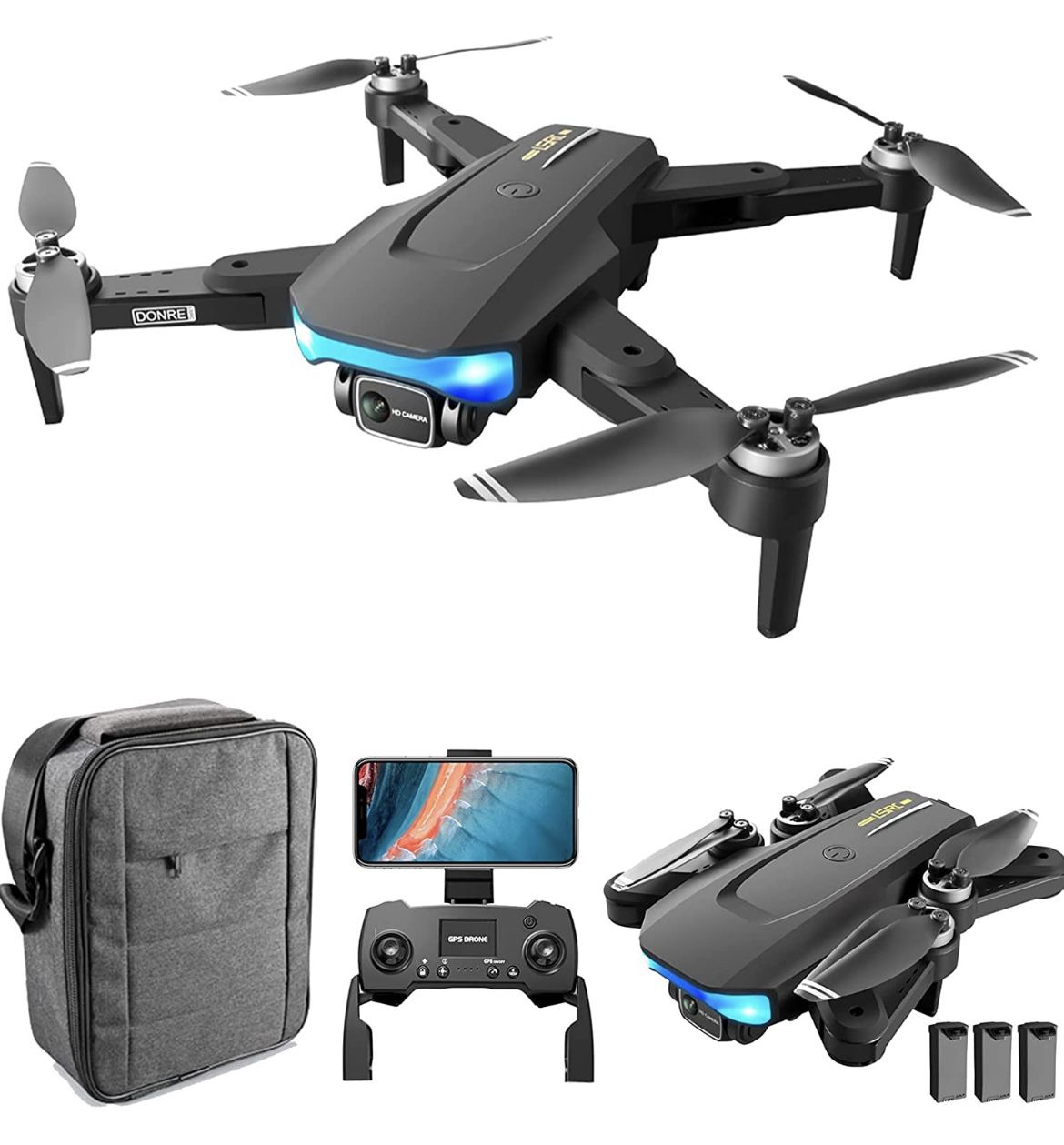 LS38 GPS Drone with 6K Camera, 5G Wi-Fi, 3 Batteries