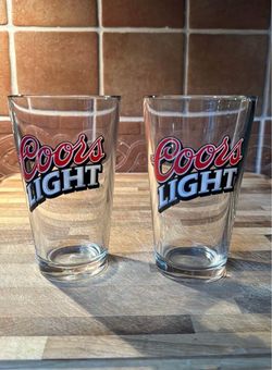 Set of 2 Coors Light Beer Drinking Glass 16 oz Tumbler