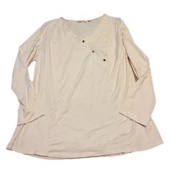 Soft Surroundings Light Pink Cross Over Front Asymmetrical Button Blouse Basics