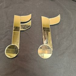 Vintage MCM glass, musical notes, wall decor