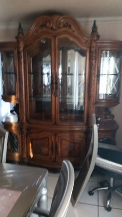 Glass display dining room cabinet