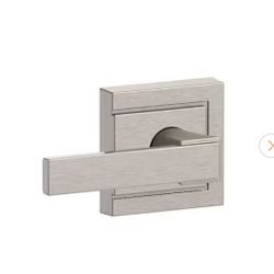 Northbrook Satin Nickel Passage Hall/Closet Door Handle with Upland Trim