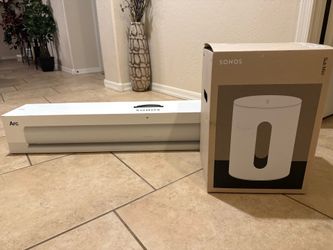 New Sonos Arc Dolby Atmos soundbar and Sonos mini subwoofer