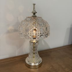 Vintage Crystal Boudoir Lamp (12” Tall)