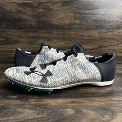 Under Armour Miler Pro TracK Black White Spikes Men's Size US 13 1266204-100