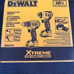 DeWalt Xtreme Sub-Compact 12V Max Brushless 2-Tool Combo Kit DCK221F2