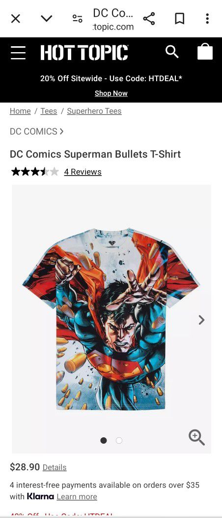 DC Comics Superman Bullets T-Shirt M $18 hot topic 