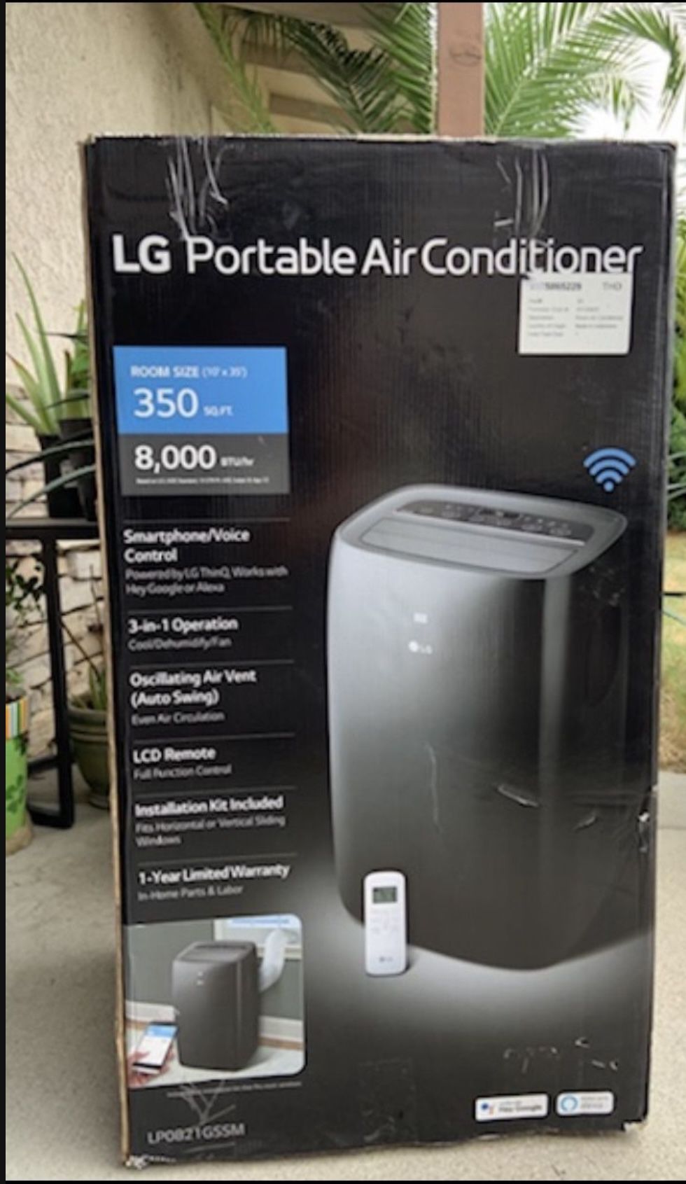 LG 8000 BTU (DOE) Smart Portable Air Conditioner Cools 350 Sq.Ft. (10' x 35' Room Size) Smartphone & Voice Control Works