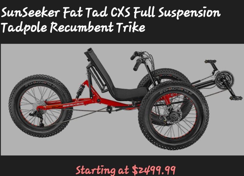 Sunseeker Fat Tad CXS Full Suspension Recumbent Trike