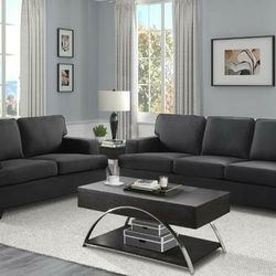 Elmont Black Sofa and Loveseat

