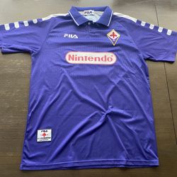 Fiorentina 1998/1999 Soccer Vintage Retro Nintendo Fila Jersey Mens Large L