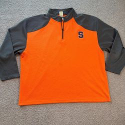 ProEdge Syracuse Orange Mens 3XL Quarter Zip Pullover Mesh Grey Orange 3445