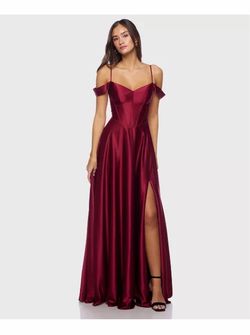 Juniors gown wine dress