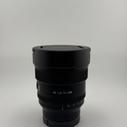 Sony 14mm f/1.8 FE GM camera lens. 
