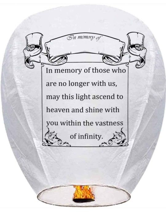 NEW! 12 Pack Paper Flying Sky Lanterns to Release in the sky, Wishing Light Memorial In Memory Of