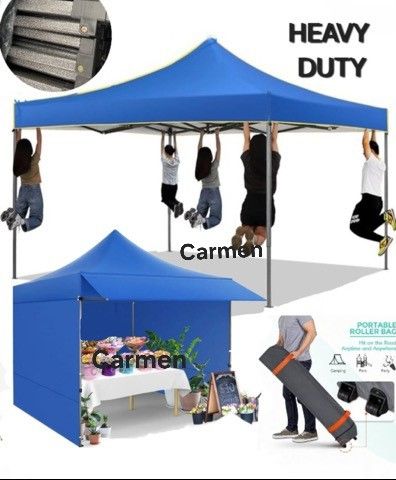 10x10 Pop Up Canopy Heavy Duty Party Tent with Removable Awning and Sidewalls,Easy Up Outdoor Wedding Commercial Canopy,Gazebo All Season Windproof&Wa