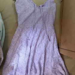 Spring Mini Purple Dress 