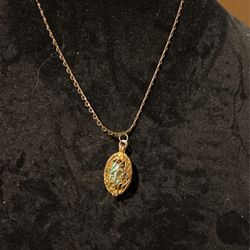 Antique, gold, locket necklace