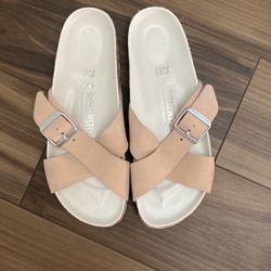 Birkenstock Women’s Siena Sandal Light Rose Nubuck Leather, 39/8-8.5