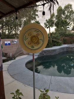 Vintage dishes garden art