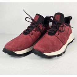 Men's Timberland Brooklyn Oxford Dark Red Suede Leather Shoes Size 11.5