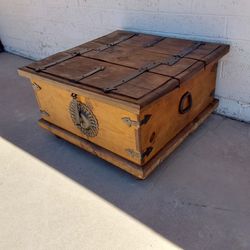 Solid Wood Spanish Medieval Mexican Coffee Table with Storage - $40