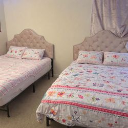 Full Size Bed Frame Pink Head Board