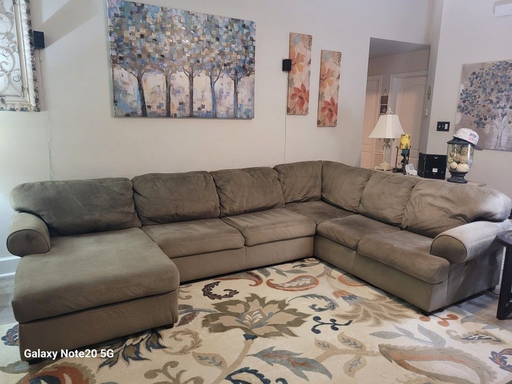 Ashley Sectional Sofa And Leather Chair