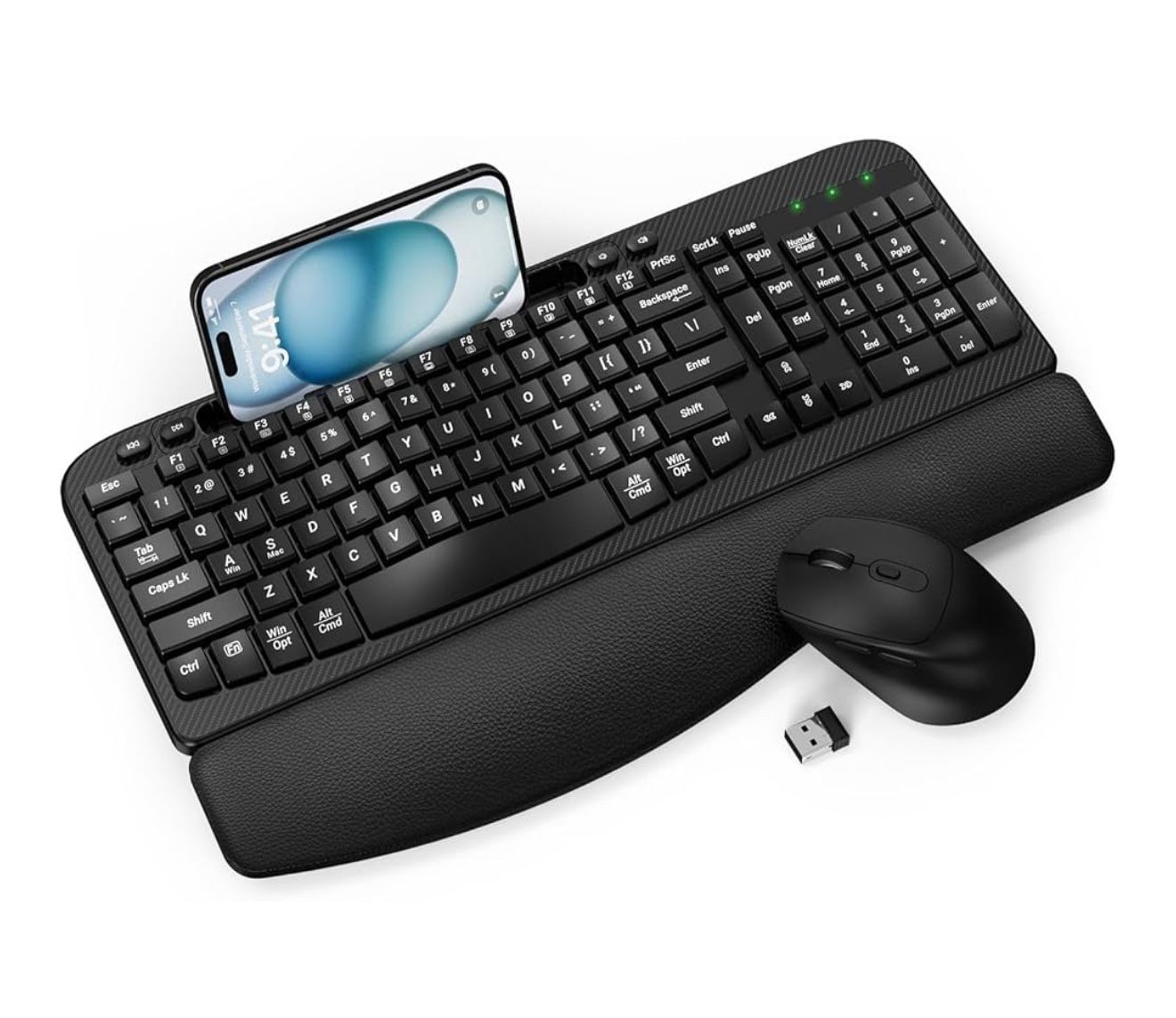 Wireless Ergonomic Keyboard & Mouse Combo – Open Box