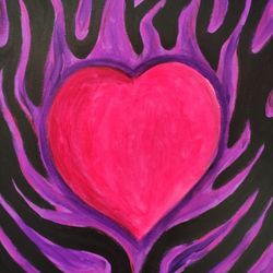 Heart In Purple Flames